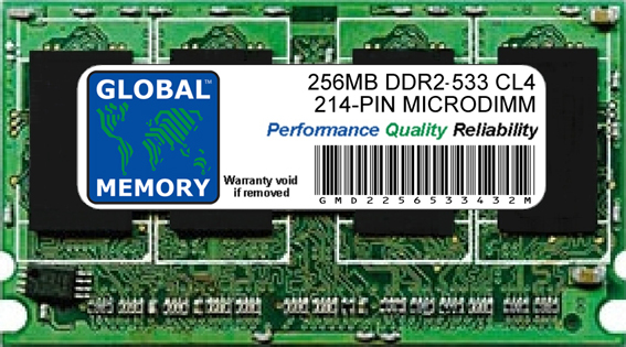 256MB DDR2 533MHz PC2-4200 214-PIN MICRODIMM MEMORY RAM FOR LAPTOPS/NOTEBOOKS 256MB DDR2 533MHz PC2-4200 214-PIN MICRODIMM MEMORY RAM FOR LAPTOPS/NOTEBOOKS